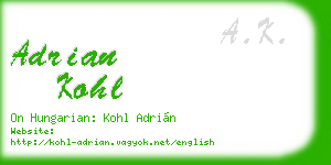 adrian kohl business card